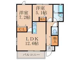 ボヌールⅢの物件間取画像